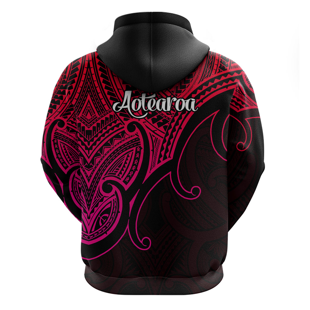 Aotearoa Polynesian Hoodie with Maori Koru Pink - Wonder Print Shop