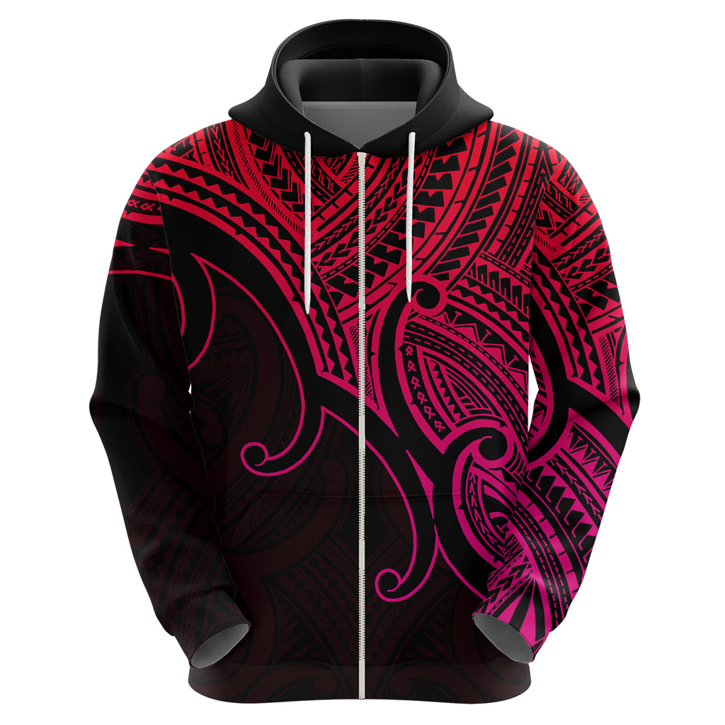 Aotearoa Polynesian Hoodie with Maori Koru Pink - Wonder Print Shop