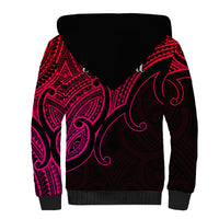 Aotearoa Polynesian Sherpa Hoodie with Maori Koru Pink - Wonder Print Shop