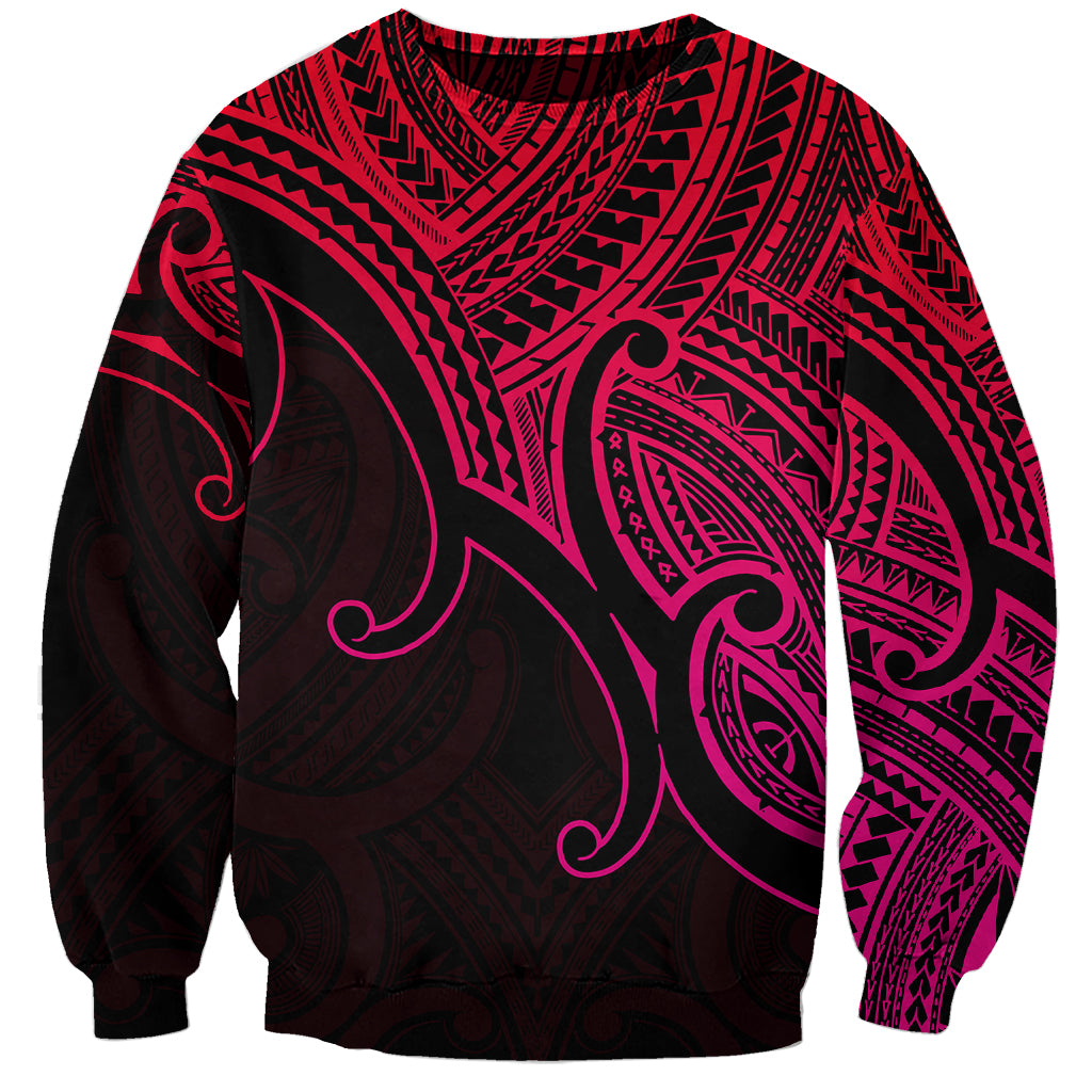 Aotearoa Polynesian Sweatshirt with Maori Koru Pink - Wonder Print Shop