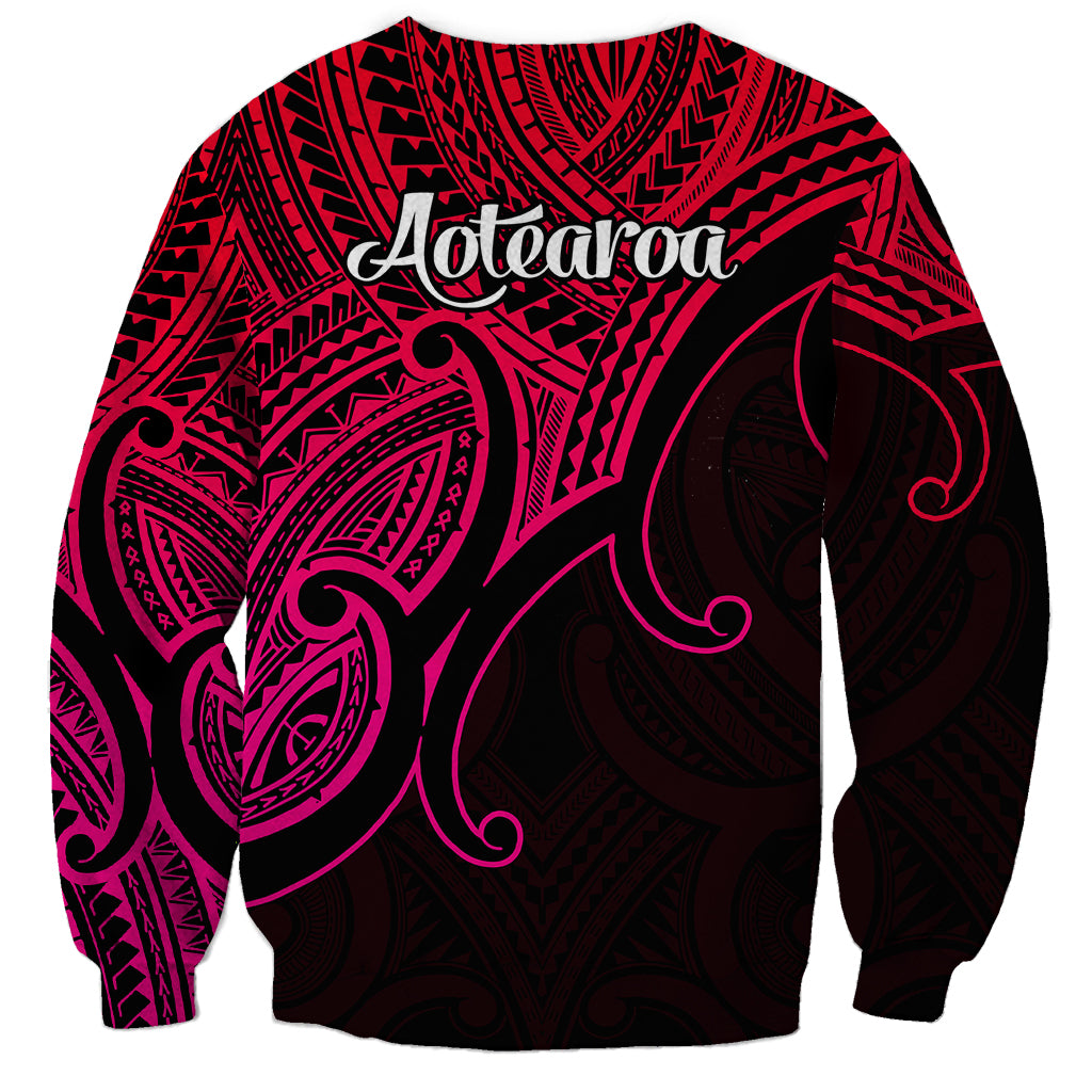 Aotearoa Polynesian Sweatshirt with Maori Koru Pink - Wonder Print Shop