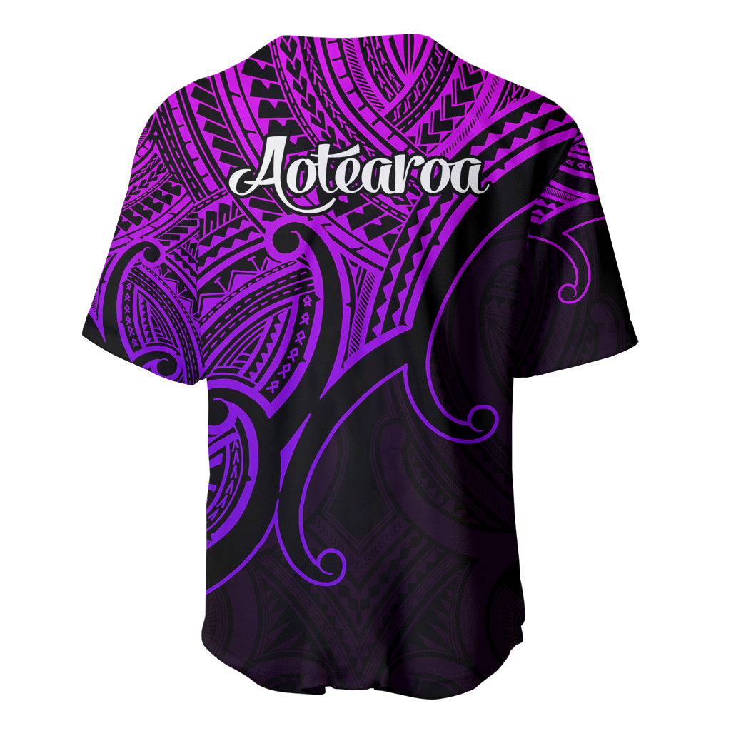 Aotearoa Polynesian Baseball Jersey with Maori Koru Purple LT9 - Wonder Print Shop