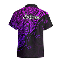 Aotearoa Polynesian Hawaiian Shirt with Maori Koru Purple - Wonder Print Shop