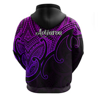 Aotearoa Polynesian Hoodie with Maori Koru Purple - Wonder Print Shop