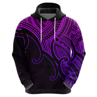 Aotearoa Polynesian Hoodie with Maori Koru Purple - Wonder Print Shop