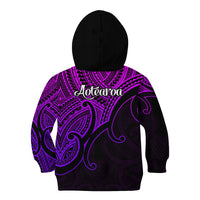 Aotearoa Polynesian Kid Hoodie with Maori Koru Purple - Wonder Print Shop