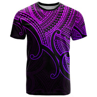 Aotearoa Polynesian T Shirt with Maori Koru Purple - Wonder Print Shop