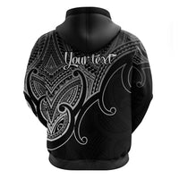 Custom Aotearoa Polynesian Hoodie with Maori Koru Black - Wonder Print Shop