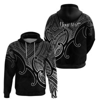 Custom Aotearoa Polynesian Hoodie with Maori Koru Black - Wonder Print Shop