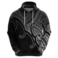 Custom Aotearoa Polynesian Hoodie with Maori Koru Black - Wonder Print Shop