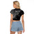 Custom Aotearoa Polynesian Raglan Cropped T Shirt with Maori Koru Black - Wonder Print Shop