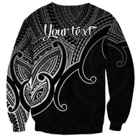Custom Aotearoa Polynesian Sweatshirt with Maori Koru Black - Wonder Print Shop