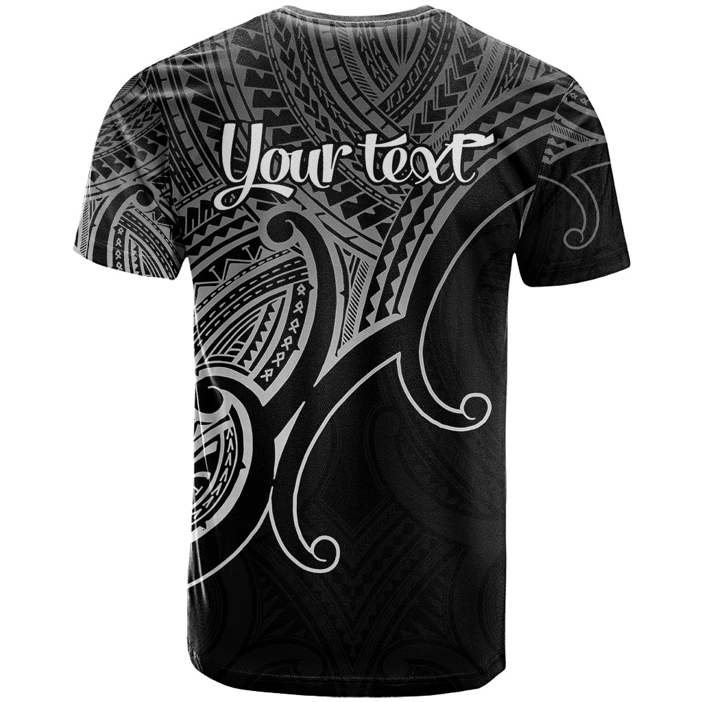 Custom Aotearoa Polynesian T Shirt with Maori Koru Black - Wonder Print Shop