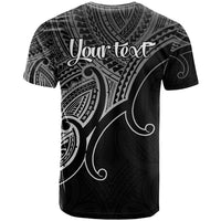 Custom Aotearoa Polynesian T Shirt with Maori Koru Black - Wonder Print Shop