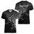 Custom Aotearoa Polynesian Women V Neck T Shirt with Maori Koru Black - Wonder Print Shop