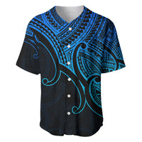 Custom Aotearoa Polynesian Baseball Jersey with Maori Koru Blue LT9 - Wonder Print Shop
