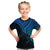 Custom Aotearoa Polynesian Kid T Shirt with Maori Koru Blue - Wonder Print Shop