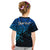 Custom Aotearoa Polynesian Kid T Shirt with Maori Koru Blue - Wonder Print Shop