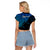 Custom Aotearoa Polynesian Raglan Cropped T Shirt with Maori Koru Blue - Wonder Print Shop