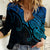 Custom Aotearoa Polynesian Women Casual Shirt with Maori Koru Blue - Wonder Print Shop