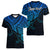Custom Aotearoa Polynesian Women V Neck T Shirt with Maori Koru Blue - Wonder Print Shop