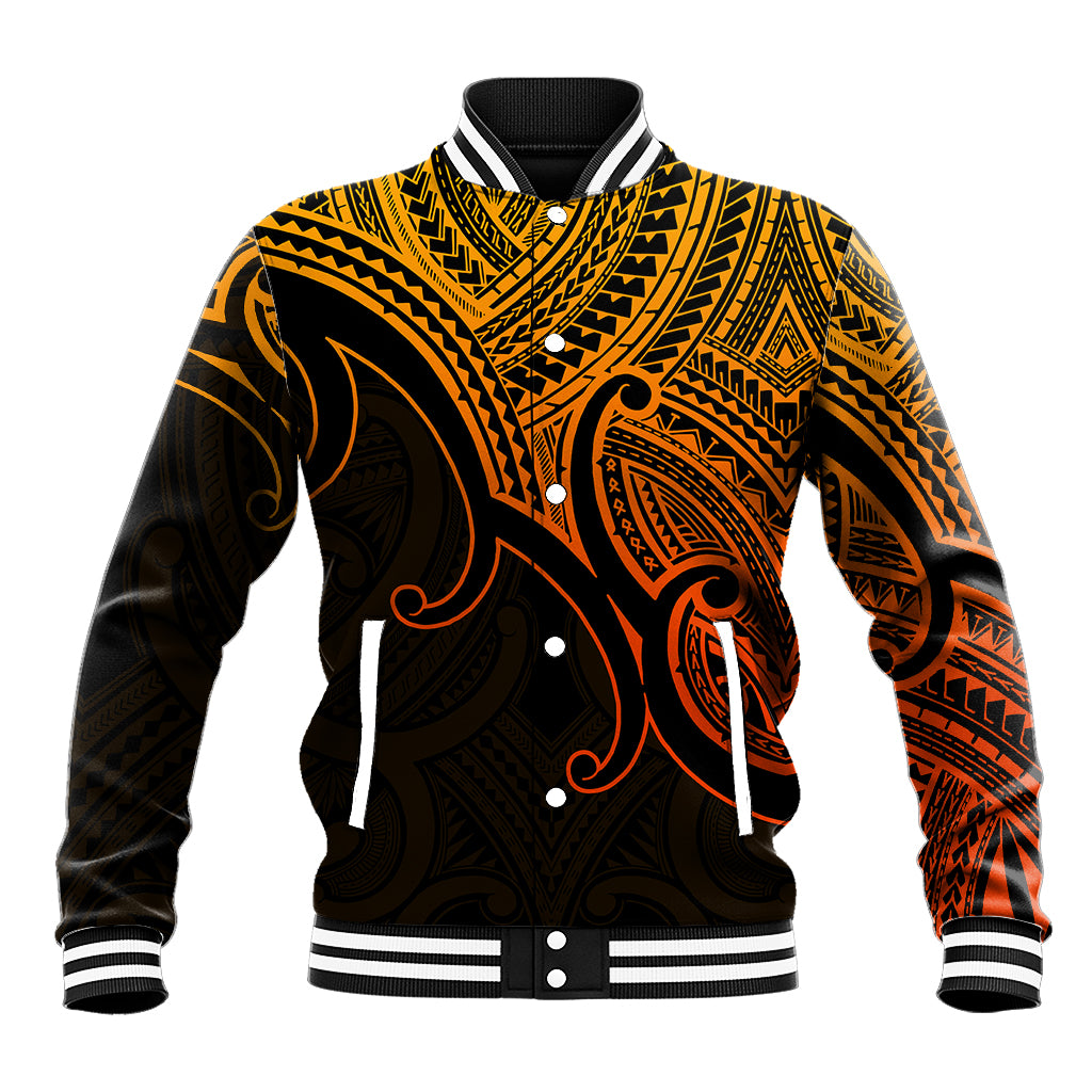 Custom Aotearoa Polynesian Baseball Jacket with Maori Koru Gold LT9 - Wonder Print Shop