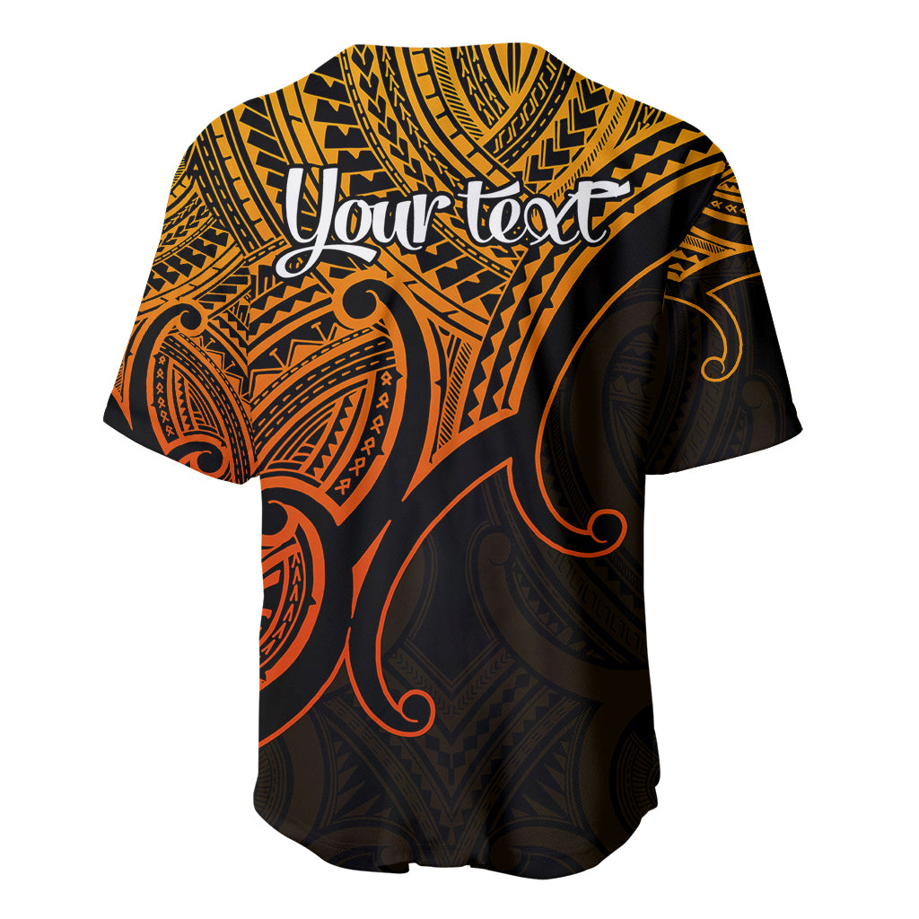 Custom Aotearoa Polynesian Baseball Jersey with Maori Koru Gold LT9 - Wonder Print Shop
