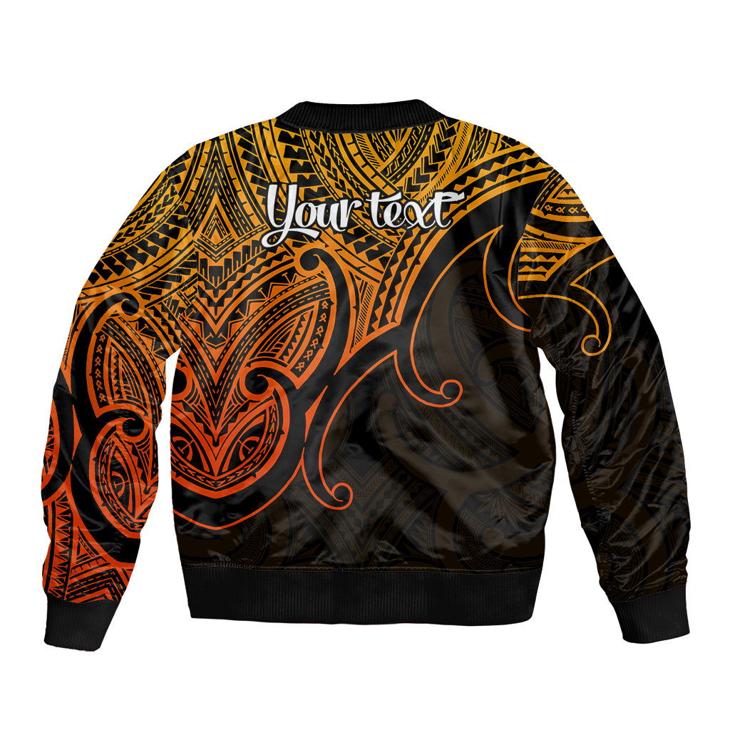 Custom Aotearoa Polynesian Bomber Jacket with Maori Koru Gold LT9 - Wonder Print Shop