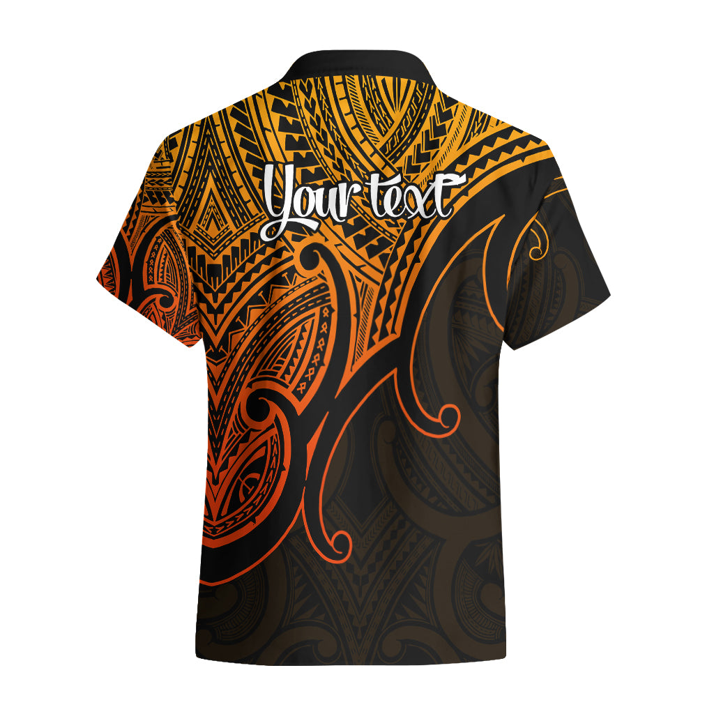 Custom Aotearoa Polynesian Hawaiian Shirt with Maori Koru Gold - Wonder Print Shop