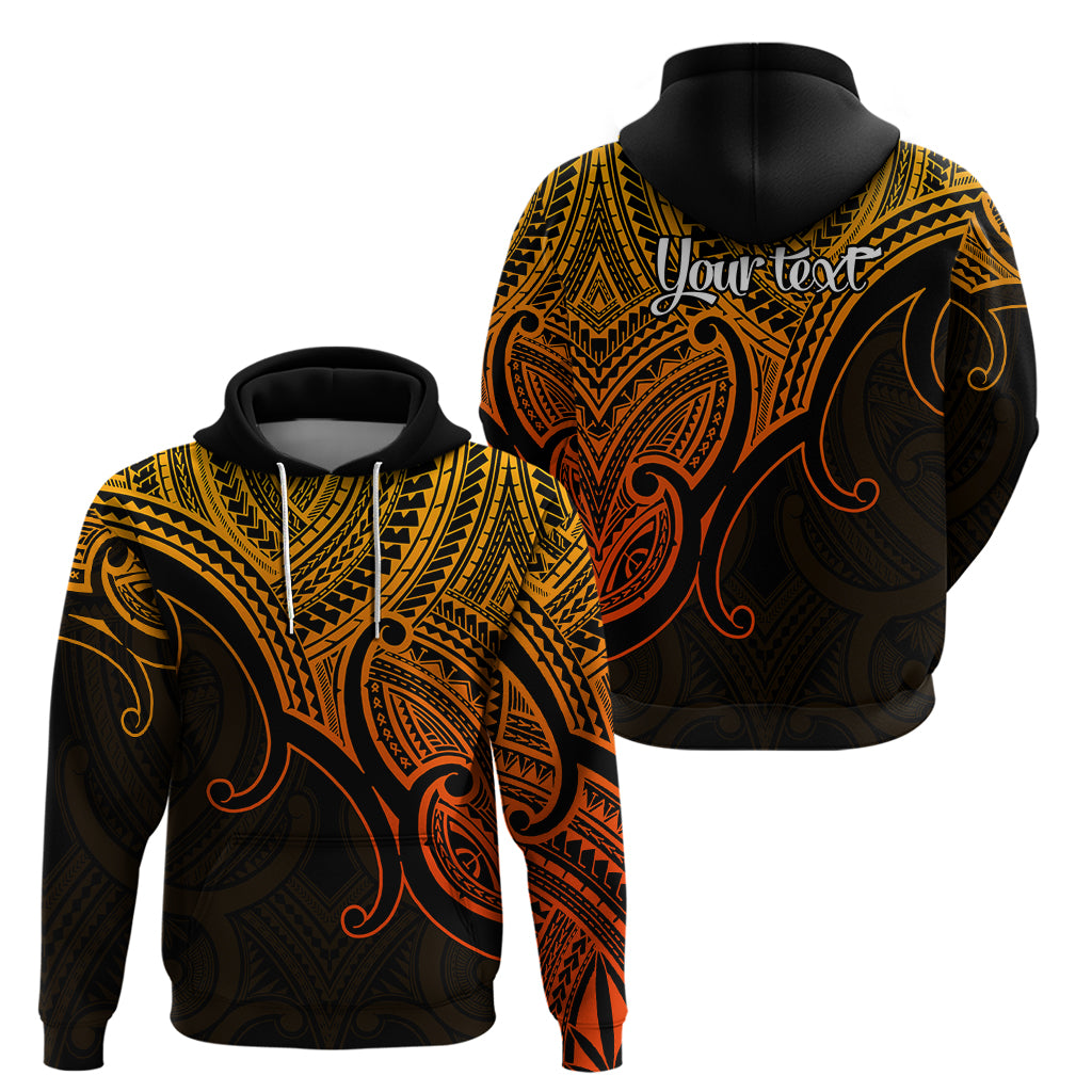 Custom Aotearoa Polynesian Hoodie with Maori Koru Gold - Wonder Print Shop