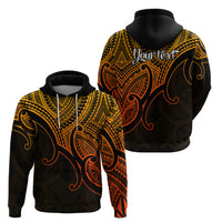 Custom Aotearoa Polynesian Hoodie with Maori Koru Gold - Wonder Print Shop