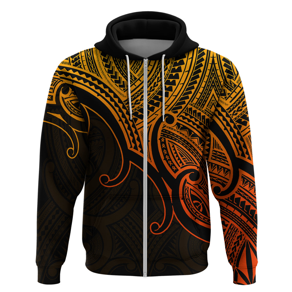 Custom Aotearoa Polynesian Hoodie with Maori Koru Gold - Wonder Print Shop
