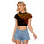 Custom Aotearoa Polynesian Raglan Cropped T Shirt with Maori Koru Gold - Wonder Print Shop