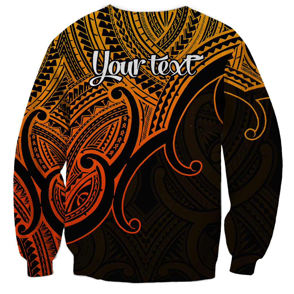 Custom Aotearoa Polynesian Sweatshirt with Maori Koru Gold - Wonder Print Shop