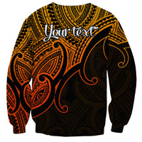 Custom Aotearoa Polynesian Sweatshirt with Maori Koru Gold - Wonder Print Shop