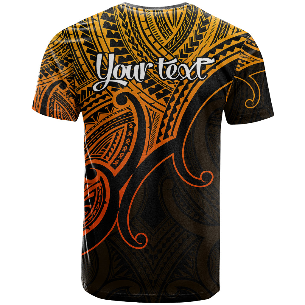 Custom Aotearoa Polynesian T Shirt with Maori Koru Gold - Wonder Print Shop