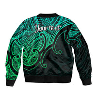 Custom Aotearoa Polynesian Bomber Jacket with Maori Koru Green LT9 - Wonder Print Shop