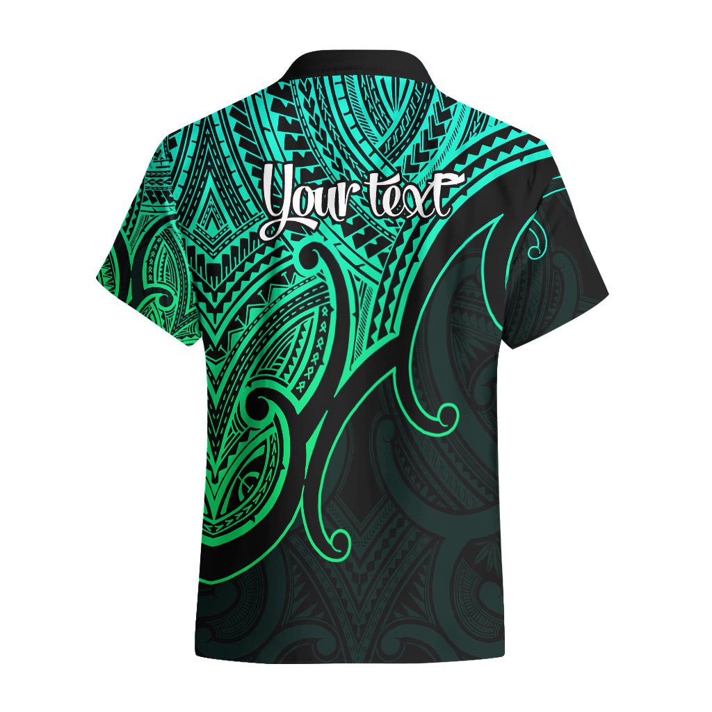 Custom Aotearoa Polynesian Hawaiian Shirt with Maori Koru Green - Wonder Print Shop