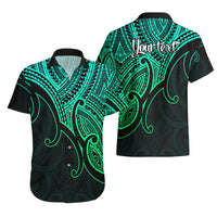 Custom Aotearoa Polynesian Hawaiian Shirt with Maori Koru Green - Wonder Print Shop