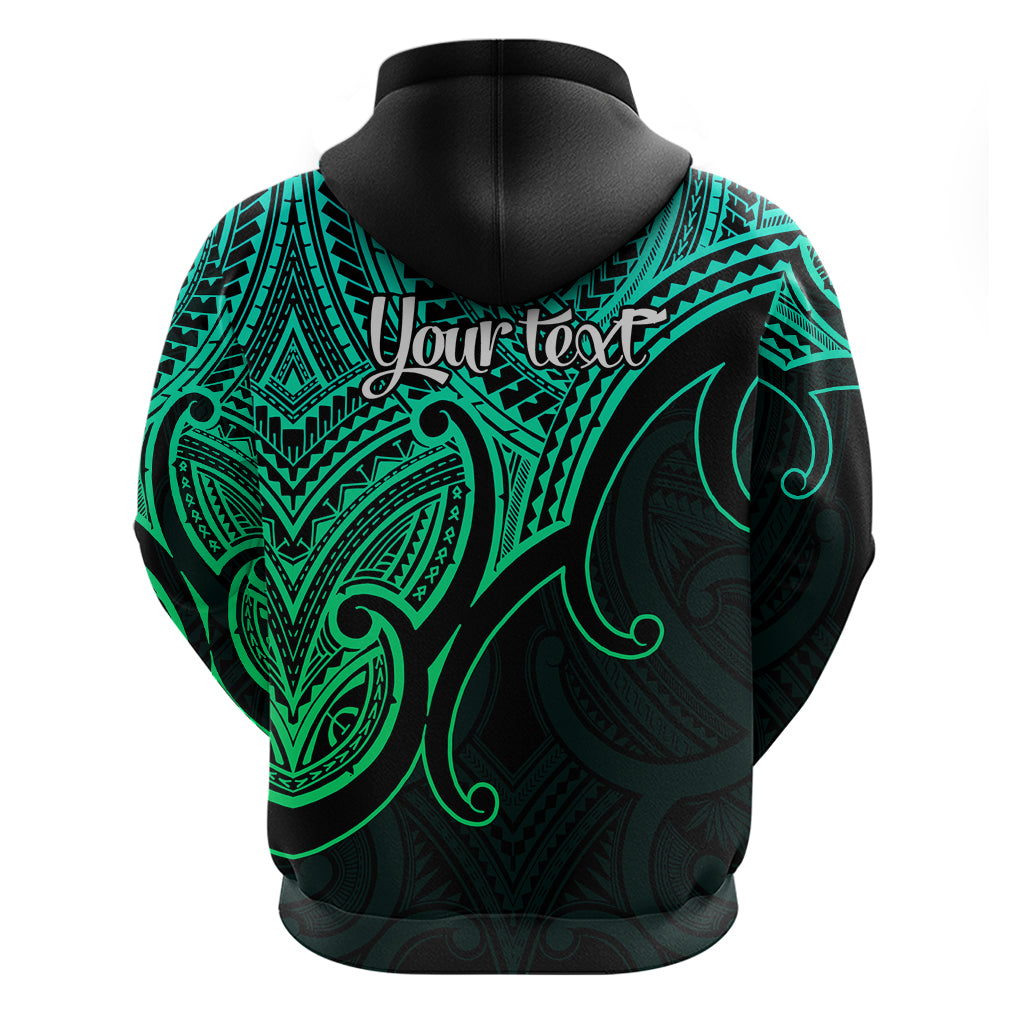 Custom Aotearoa Polynesian Hoodie with Maori Koru Green - Wonder Print Shop