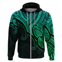 Custom Aotearoa Polynesian Hoodie with Maori Koru Green - Wonder Print Shop