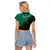 Custom Aotearoa Polynesian Raglan Cropped T Shirt with Maori Koru Green - Wonder Print Shop