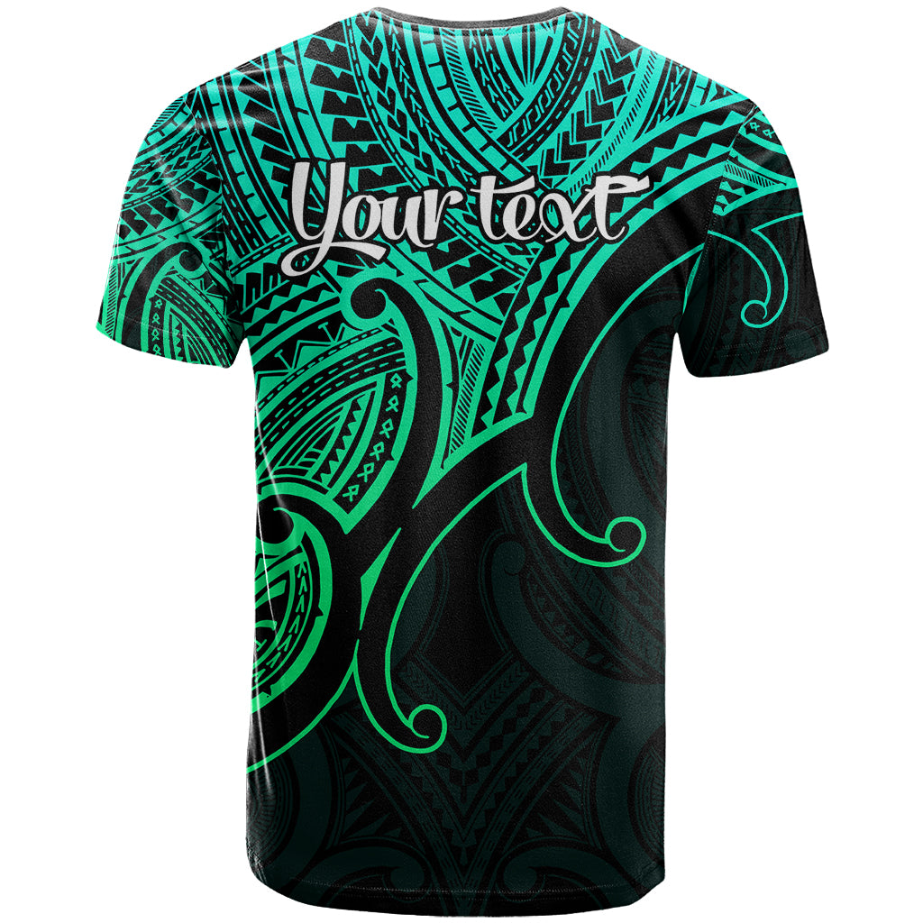 Custom Aotearoa Polynesian T Shirt with Maori Koru Green - Wonder Print Shop