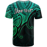 Custom Aotearoa Polynesian T Shirt with Maori Koru Green - Wonder Print Shop