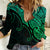 Custom Aotearoa Polynesian Women Casual Shirt with Maori Koru Green - Wonder Print Shop