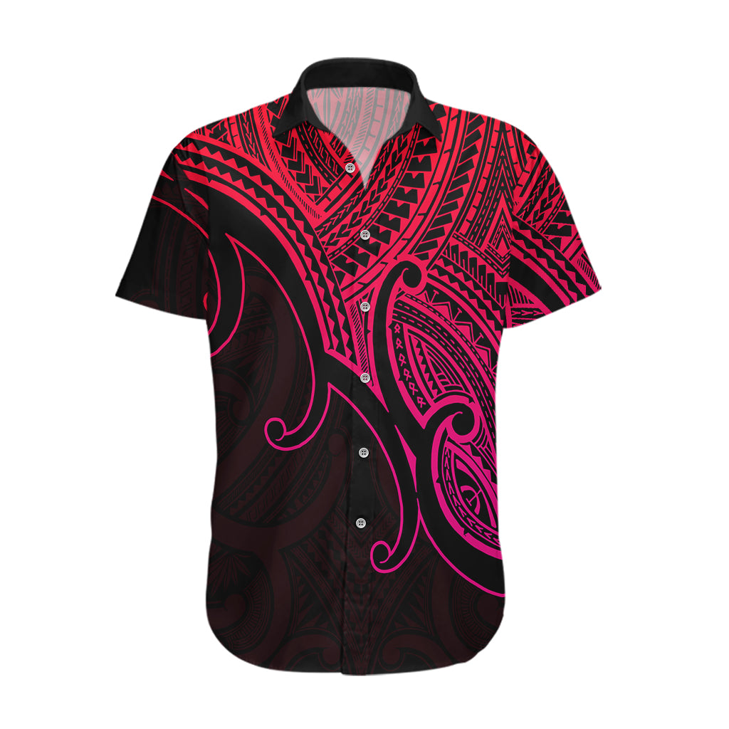 Custom Aotearoa Polynesian Hawaiian Shirt with Maori Koru Pink - Wonder Print Shop