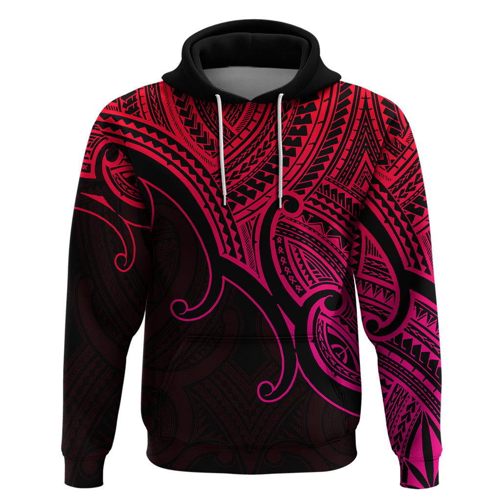 Custom Aotearoa Polynesian Hoodie with Maori Koru Pink - Wonder Print Shop
