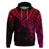 Custom Aotearoa Polynesian Hoodie with Maori Koru Pink - Wonder Print Shop