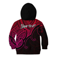 Custom Aotearoa Polynesian Kid Hoodie with Maori Koru Pink - Wonder Print Shop