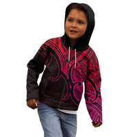 Custom Aotearoa Polynesian Kid Hoodie with Maori Koru Pink - Wonder Print Shop